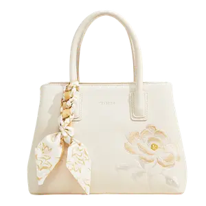 YEARCON Сумка тоут из искусственной кожи, Ecru