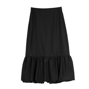 ELLE Повседневная длинная юбка женская черная тонкая миди юбка A-силуэта