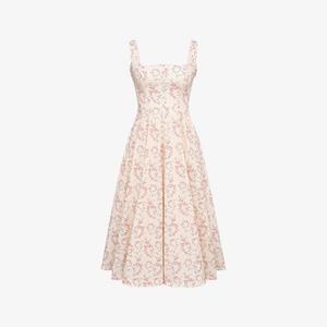 Платье миди House Of Cb Mariabella из эластичного хлопка с цветочным принтом, бежевый