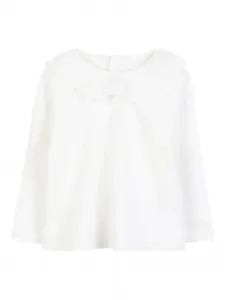 Платье с длинными рукавами и оборками Chloé Kids, синий