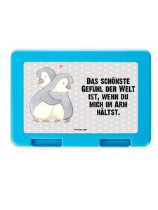 Mr. & Mrs. Panda Ланчбокс с изображением милого пингвина и надписью, пастельно-серый цвет