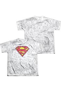 Футболка с принтом "Superman Classic Repeat" для подростков Gildan, белый