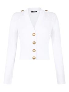 Кардиган Balmain с ребристыми пуговицами, белый
