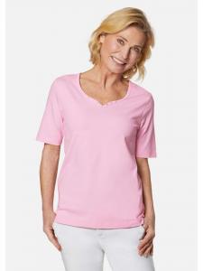 GOLDNER Укороченный размер: базовая хлопковая футболка с коротким рукавом цвета герани