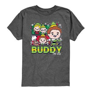 Футболка с принтом Buddy the Elf для мальчиков 8-20 Licensed Character, Heather Charcoal