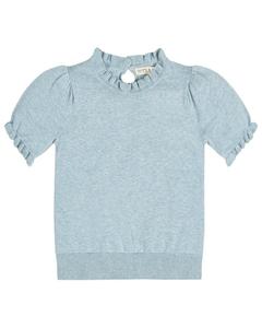 Хоуп & Хенри свитер с пышными рукавами и рюшами HOPE & HENRY, синий