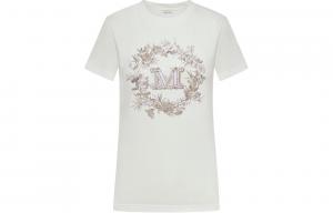 Футболка из хлопка с отделкой стразами Max Mara MaxMara, белый