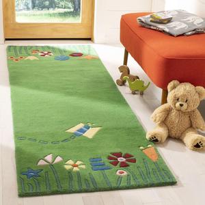 Ковер SAFAVIEH, 61 x 92 см, Kids Collection, Green & Multi, ручной работы из травы и цветов шерсть, идеален для помещений с высокой проходимостью: прихожая, гостиная, спальня (SFK751A)