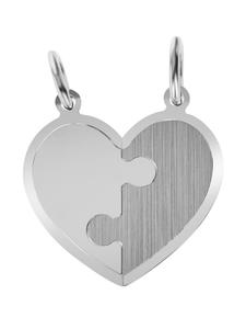 Adeliás Кулон унисекс - гравированный кулон в форме сердца из серебра 925 пробы