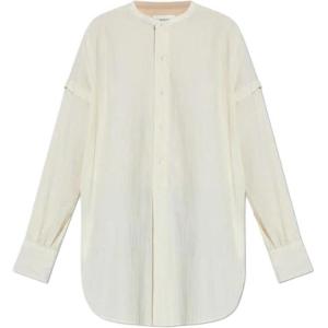 Полузастегиваемая длинная рубашка Lemaire, белый