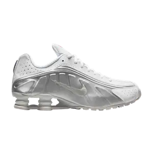 Кроссовки Nike Shox R4 White Metallic Silver, серебряный