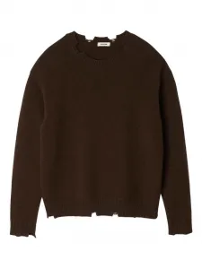 Шерстяной свитер с бахромой Sandro, коричневый