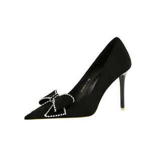 Туфли на высоком каблуке женские черный Bigtree