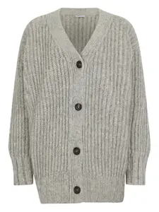 Кардиган в рубчик на пуговицах Malo, серый
