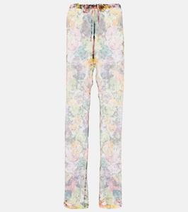 Брюки из шелкового крепа с цветочным принтом Dries Van Noten, Dessin A