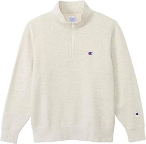 Мужская толстовка Champion C8-Y015Z с длинным рукавом, хлопковая, с логотипом США и половинной молнией, овсяный