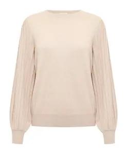 Классический вязаный свитер песочного меланжа Kaffe, бежевый