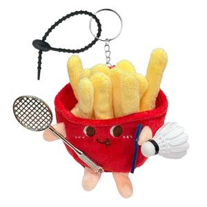 Кулон из плюша "Котенок играет в бадминтон" Длина 10,5 см/9 см/14,5 см/11 см, Высота 10,5 см/9 см/14,5 см/11 см AIZIYUO, badminton sweet potato strip doll charm+черный cord