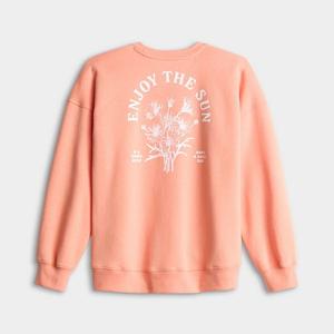 Детская толстовка с круглым вырезом для девочек 6-20 лет в размерах regular и plus So, Flowers Sunshine