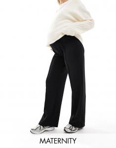 Широкие брюки со складками спереди черного цвета Vero Moda