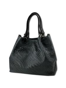 Наплечная сумка Toscanto Handtasche, Umhängetasche Leder schwarz ca. 31cm