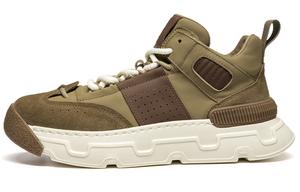 Скользоустойчивые повседневные полувысокие туфли мужские LEAVELAND, цвет кофе/черный