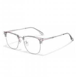 Sagawa Квадратные очки унисекс, Transparent gray silver - with 0 degree blue light blocking lenses