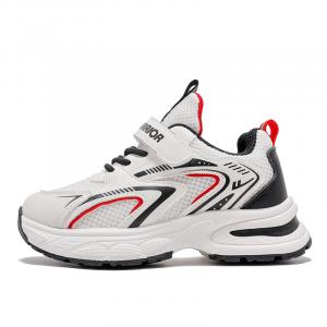 Детские кроссовки для бега Cloud Sail Series с противоскользящей подошвой, легкой амортизацией и низким верхом WARRIOR, белый/красный/черный