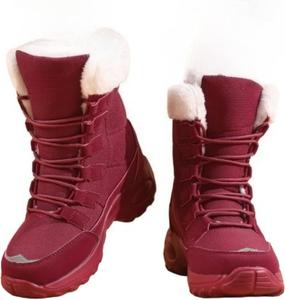 Теплые термо-сапоги ZQW для женщин с плюшевой подкладкой, противоскользящие, водонепроницаемые, короткие, легкие и теплые для ежедневного комфорта зимой, Wine Red