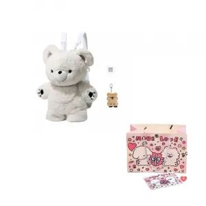 Плюшевая игрушка AIQINGCAOZHILIANWANJU Super Cute Sweet Style Cartoon Heart Bear, высота 35см/45см AIQINGCAOZHILIAN(WANJU), белый