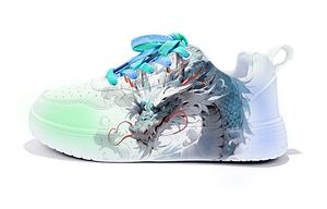 Износостойкие и легкие низкие кроссовки для скейтбординга ZuoLengChan унисекс Cold cicadas yesterday, синий/зеленый