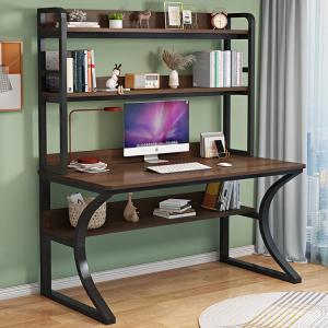 Компьютерный стол Xinmeikai 80x60 см, черная рама + темный орех