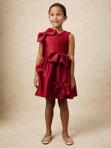 Детское платье Joey Scuba без рукавов с бантом Reiss, Red