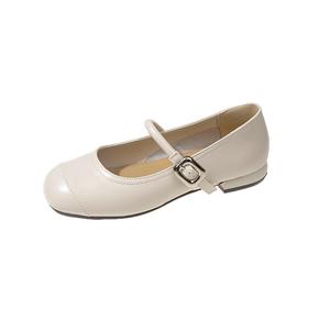 Alxnan Женские туфли Мэри Джейн на массивном каблуке экрю, цвет Ecru