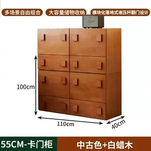 Yu Senyi Комод для гостиной и спальни из массива ясеня, 5 ящиков, винтажный стиль, цвет "антик", полностью собран