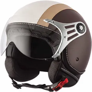 Ретро-полушлем, немецкий мотоциклетный шлем, шлем для скутера, сертифицированный DOT/ECE, унисекс, шлем-джет с солнцезащитным козырьком, всесезонный открытый шлем, полушлем для скутера QAZXCVB, 1