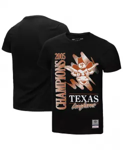 Мужская футболка Texas Longhorns Retro Brush Mineral Wash черного цвета Mitchell & Ness