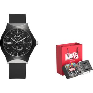 MARVEL Часы Fashion Trend High School Students Wrist Watch Quartz Movement Silicone Strap Watch Unisex Blue Dial