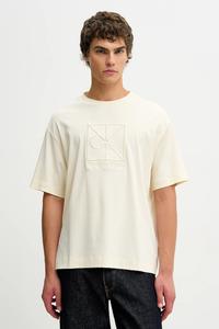 Хлопковая футболка Calvin Klein, бежевый