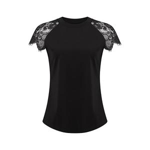 Женский топ с коротким рукавом и кружевом Inspire Chic, Black