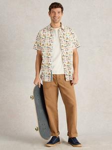 Футболка Finsbury Cotton Regular Fit с принтом White Stuff, Natural/Multi