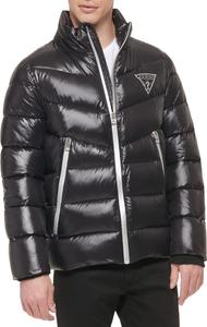 GUESS мужская утепленная куртка-пуховик с логотипом и молнией, Black