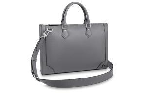 LOUIS VUITTON Сумка-портфель через плечо из кожи коровы тайга мужская серая