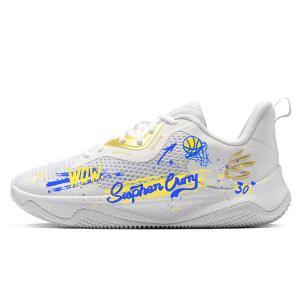 Under Armour Баскетбольные кроссовки Curry Splash 3 с противоскользящей подошвой, износостойкие, мужские, белые, синие, желтые