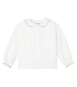 Блузка Janeke из хлопка с вышивкой Bonpoint, Upb Blanc Lait