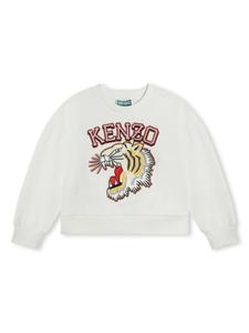 Kenzo Kids толстовка с вышивкой Tiger, белый