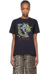 Черная футболка Basic Jersey Moonlight Relaxed GANNI