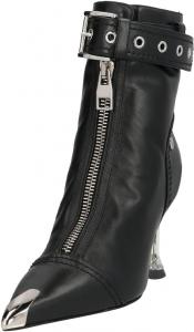 Женские классические ботильоны с закрытым носком, ремешками и пряжками, на высоком каблуке с уникальным дизайном, молнией, для работы, вечеринок, размер 4-16 US Wo wagas, Black