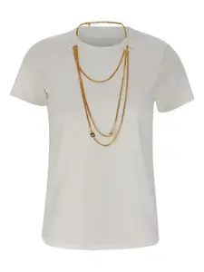 Футболка с цепочками Elisabetta Franchi, белый