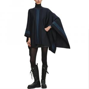 HERMES Cloaks Women's Blue Black Moderate